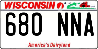 WI license plate 680NNA