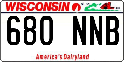 WI license plate 680NNB