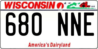 WI license plate 680NNE