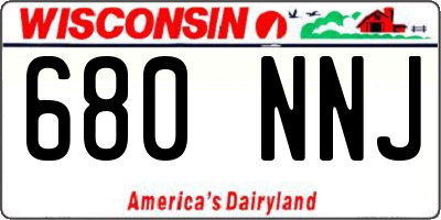 WI license plate 680NNJ