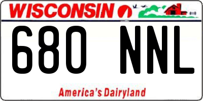 WI license plate 680NNL