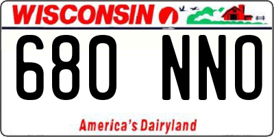WI license plate 680NNO