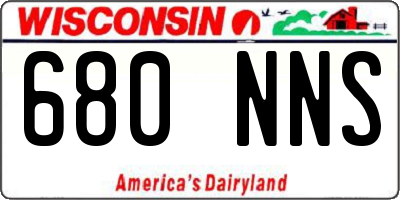 WI license plate 680NNS