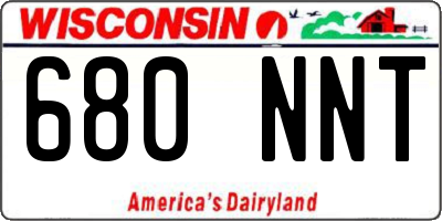WI license plate 680NNT