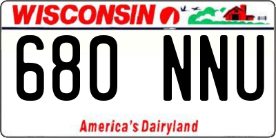 WI license plate 680NNU