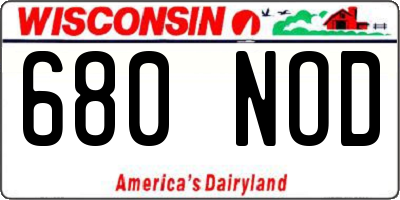 WI license plate 680NOD