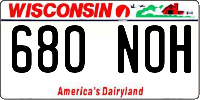 WI license plate 680NOH