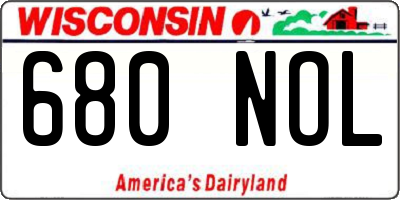 WI license plate 680NOL