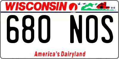 WI license plate 680NOS