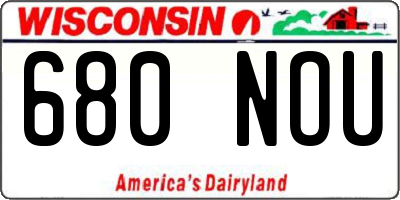 WI license plate 680NOU