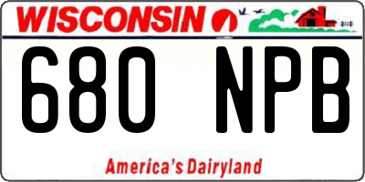 WI license plate 680NPB