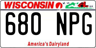 WI license plate 680NPG