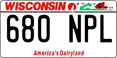 WI license plate 680NPL