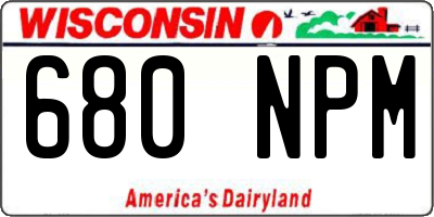 WI license plate 680NPM