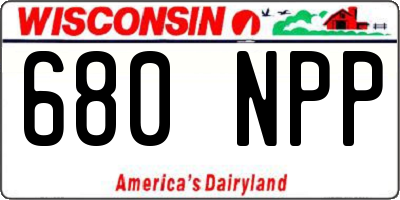 WI license plate 680NPP