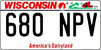 WI license plate 680NPV