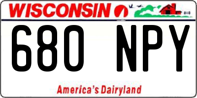 WI license plate 680NPY