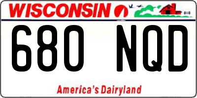 WI license plate 680NQD