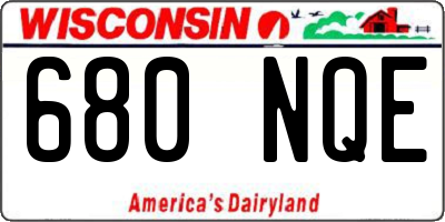 WI license plate 680NQE