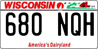 WI license plate 680NQH