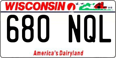 WI license plate 680NQL
