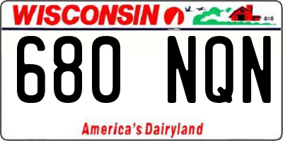 WI license plate 680NQN