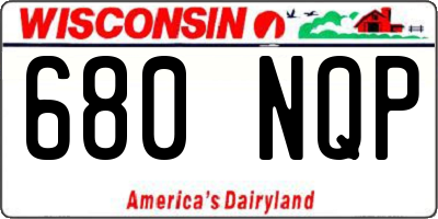 WI license plate 680NQP