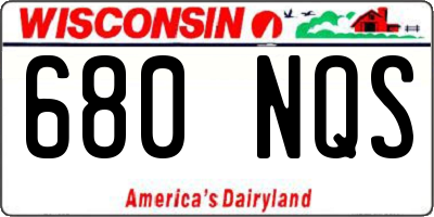 WI license plate 680NQS