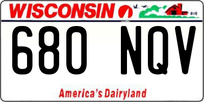 WI license plate 680NQV