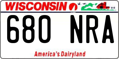 WI license plate 680NRA