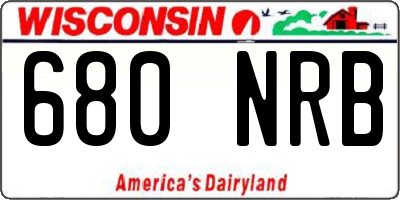 WI license plate 680NRB