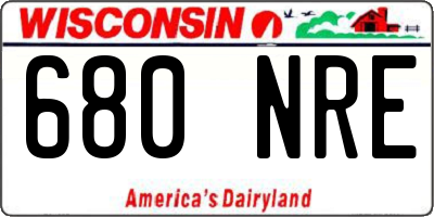 WI license plate 680NRE