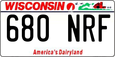 WI license plate 680NRF