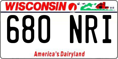 WI license plate 680NRI