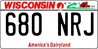 WI license plate 680NRJ
