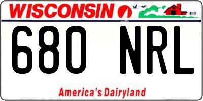 WI license plate 680NRL
