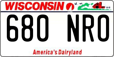 WI license plate 680NRO