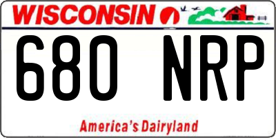 WI license plate 680NRP