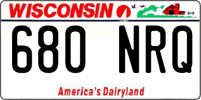 WI license plate 680NRQ