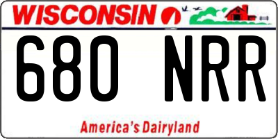 WI license plate 680NRR