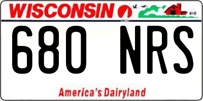 WI license plate 680NRS