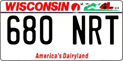 WI license plate 680NRT