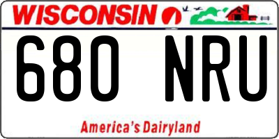 WI license plate 680NRU