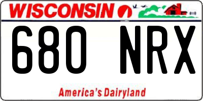 WI license plate 680NRX