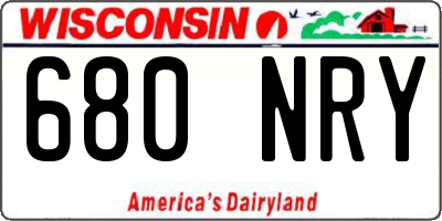WI license plate 680NRY