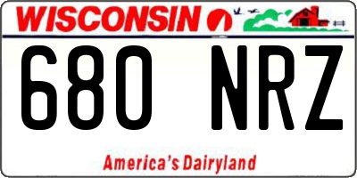 WI license plate 680NRZ