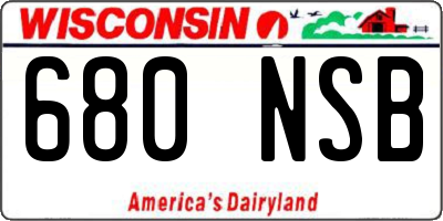 WI license plate 680NSB