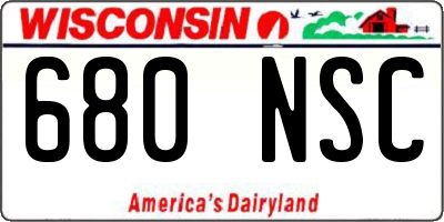 WI license plate 680NSC