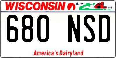 WI license plate 680NSD