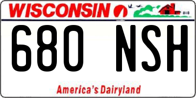 WI license plate 680NSH